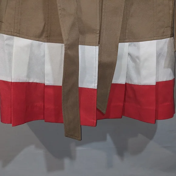 NWT IMAN Vintage Colorblock Tan And Coral Trenchcoat Size XS - Picture 4 of 11